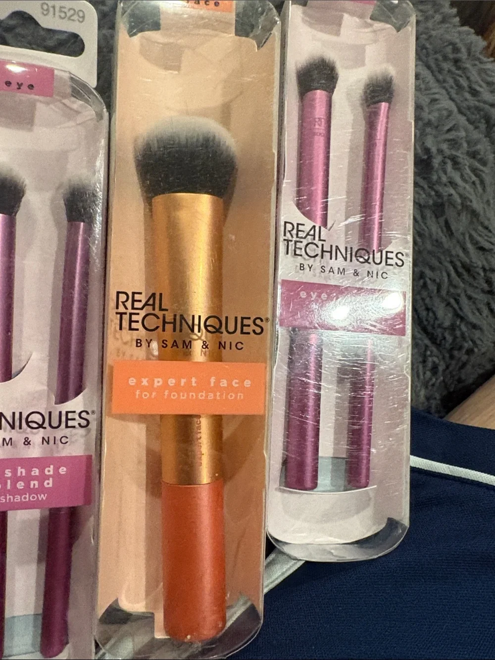 Real Techniques Brush Collection in Pink, Purple & Orange Handles